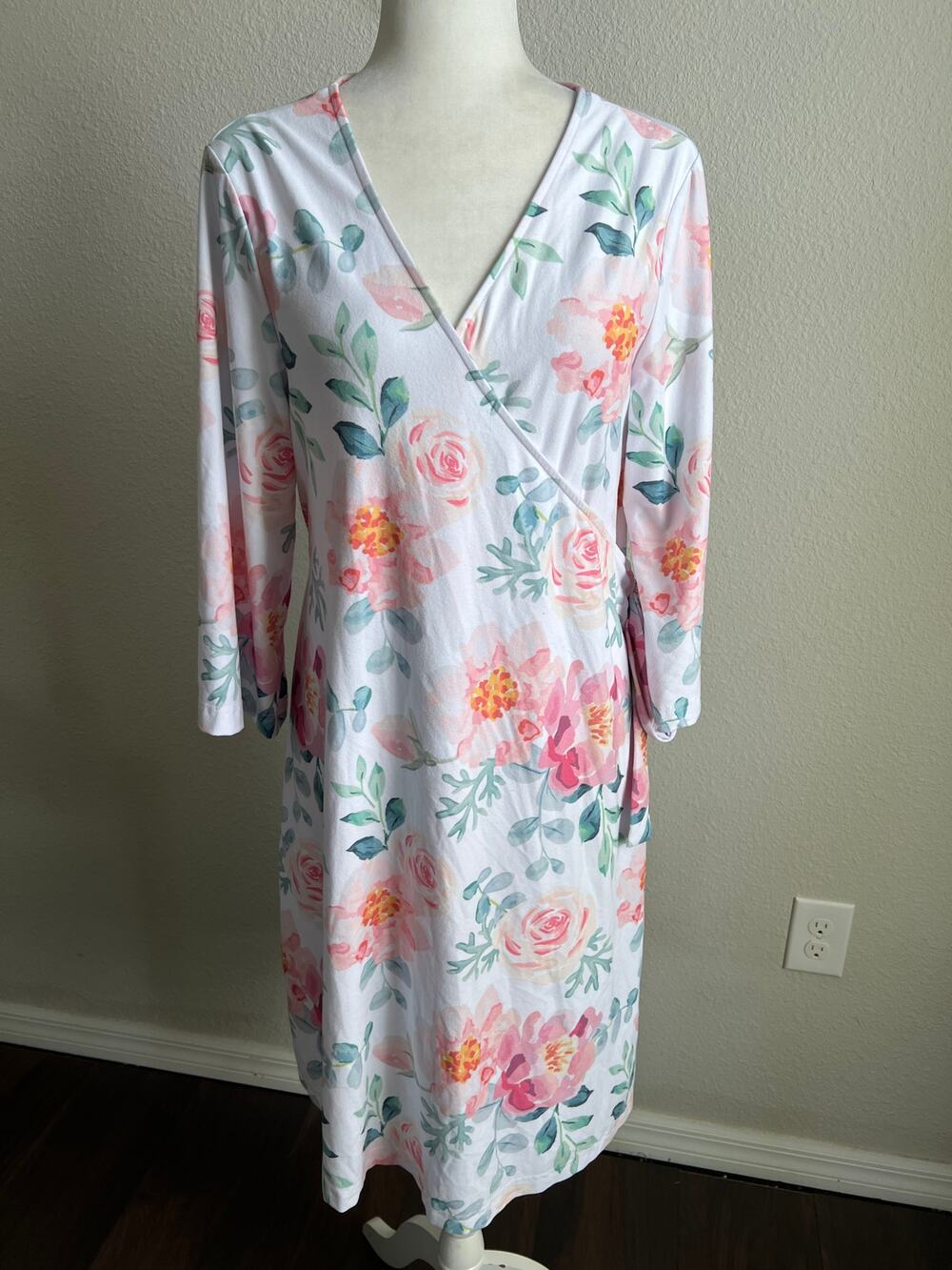 Caden Lane Floral Maternity Robe Women's OS Nursing Friendly